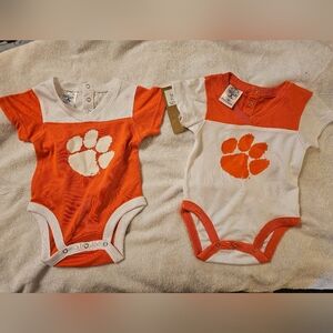 NWT Clemson Tigers One-piece - 2 Piece Set. Size: 3-6M.
